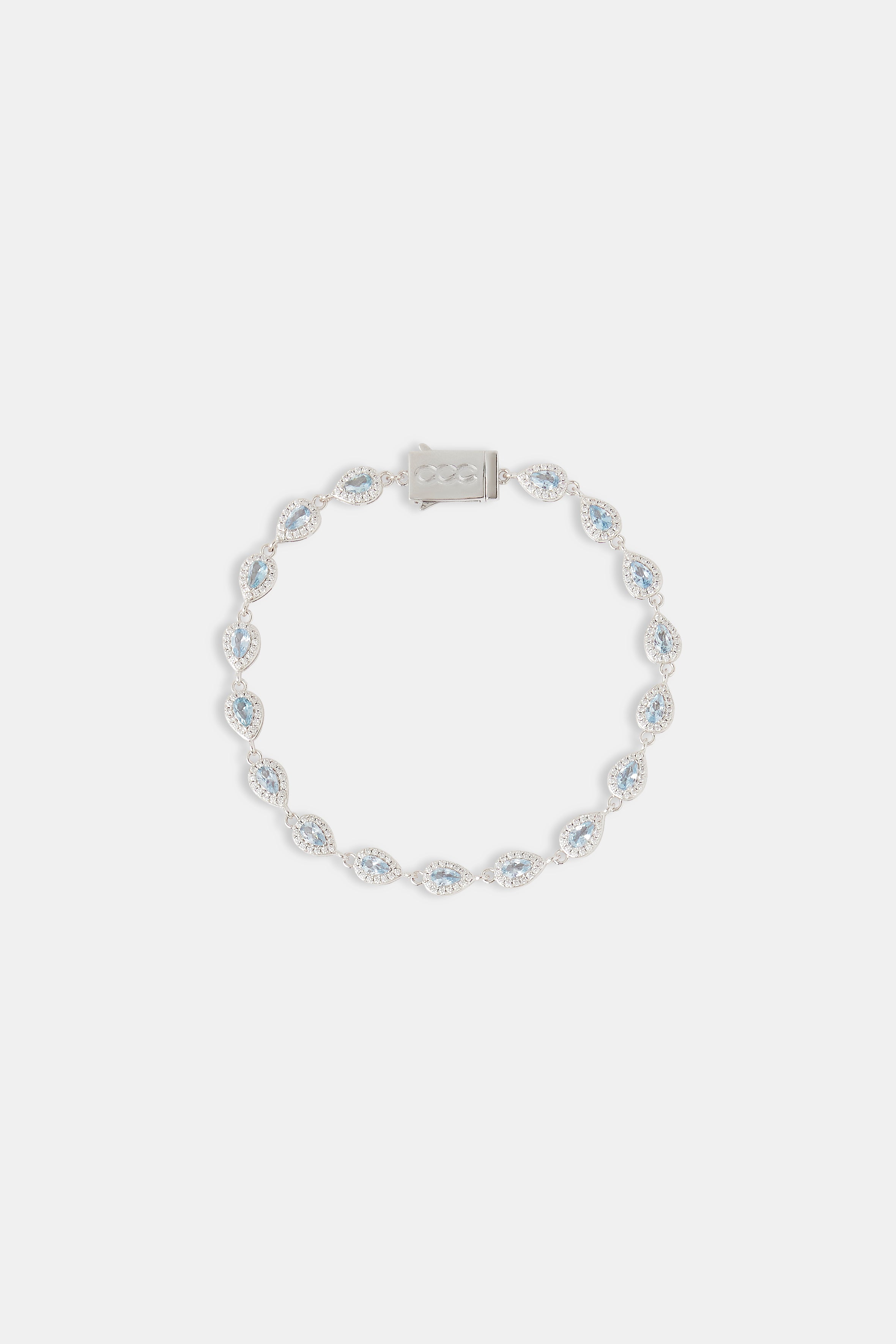 Blaues, eisiges, birnenförmiges Edelsteinarmband – 6 mm
